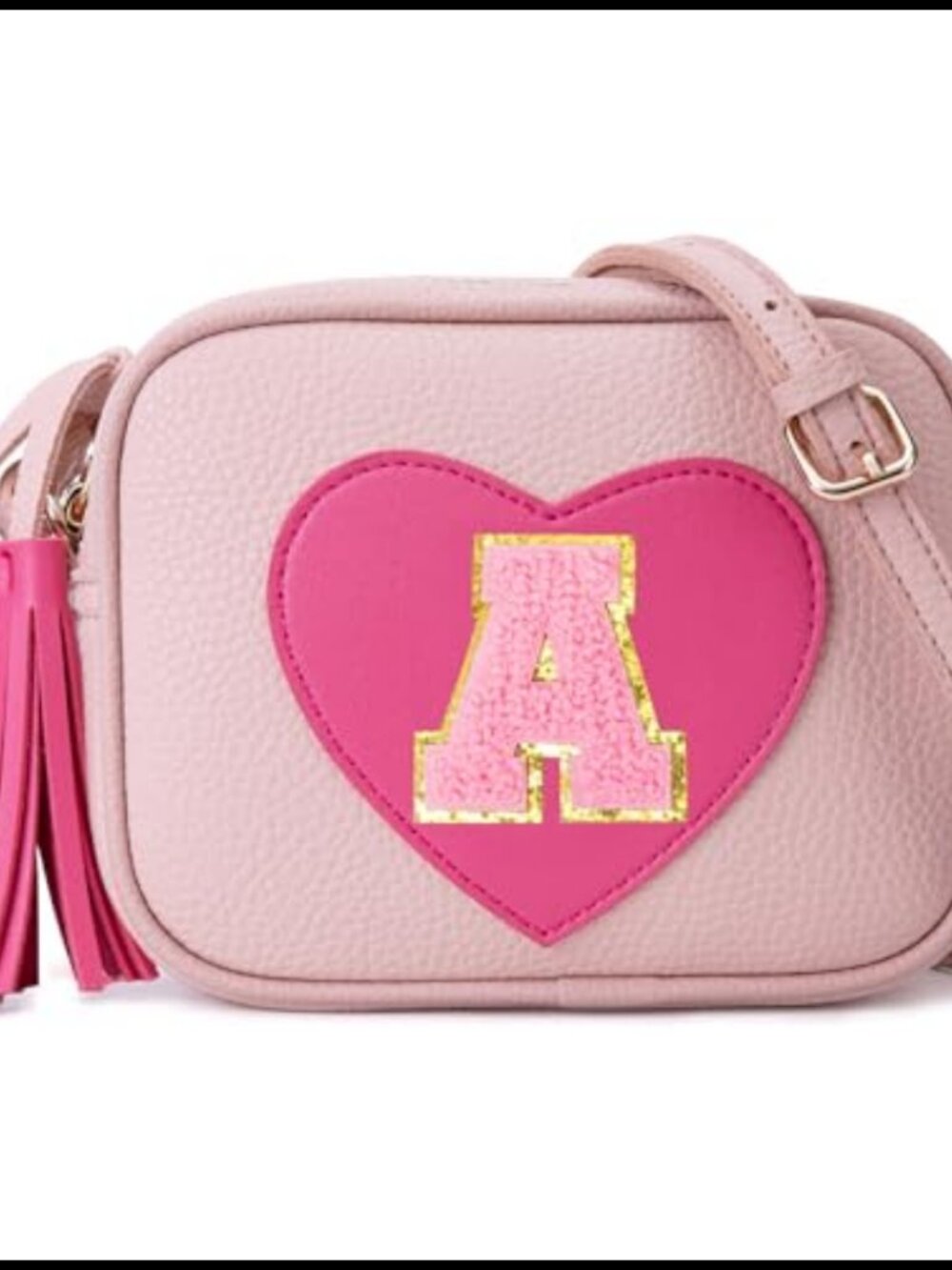 Toddler Girl Heart Purse, PU Leather Crossbody Bag, Adjustable Strap, Zipper